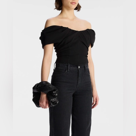 NWT A.L.C. Nora Off Shoulder Black Top | Size 4 - Picture 5 of 11